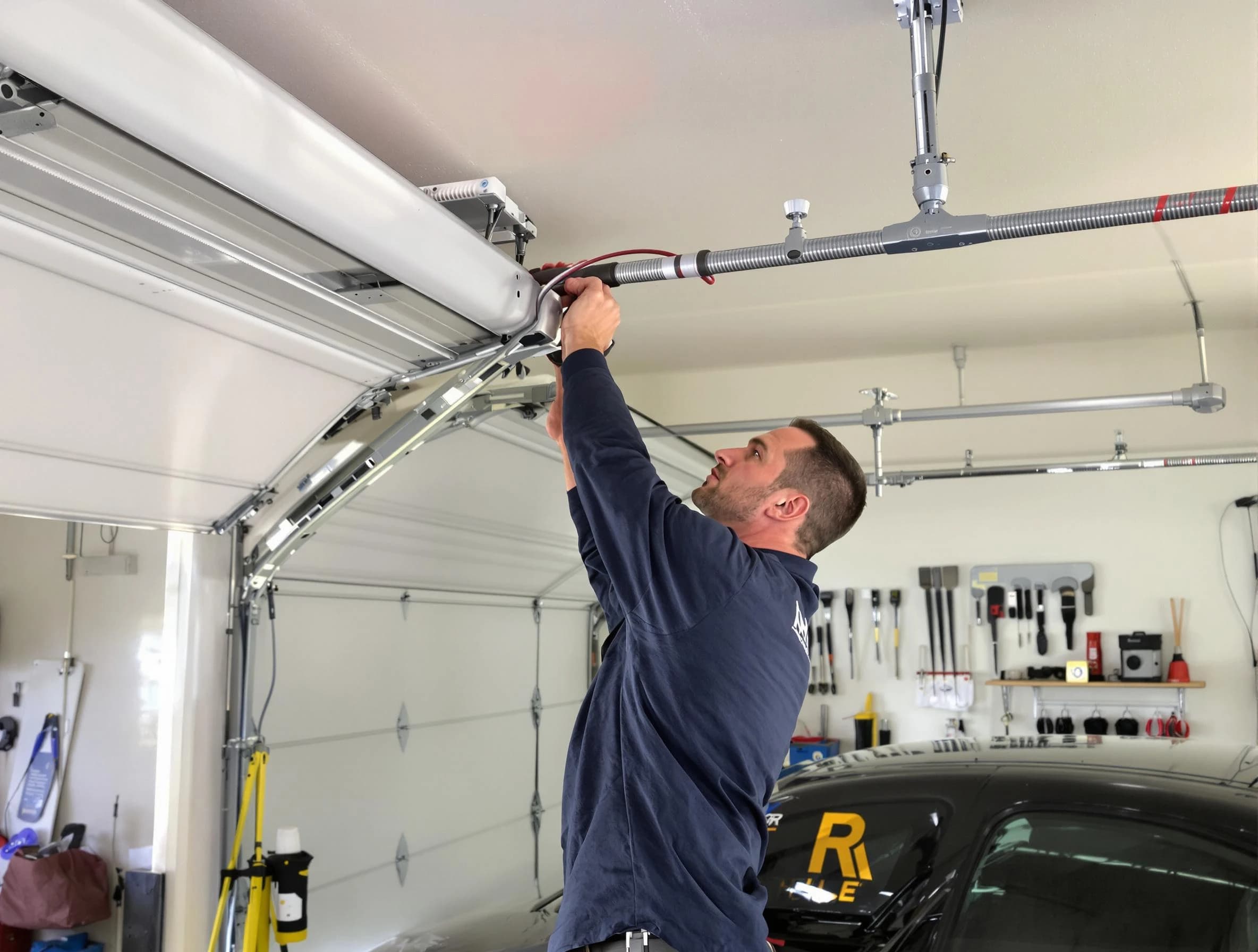 Castle Pines Village Garage Door Repair technician performing garage door cable repair in Castle Pines Village
