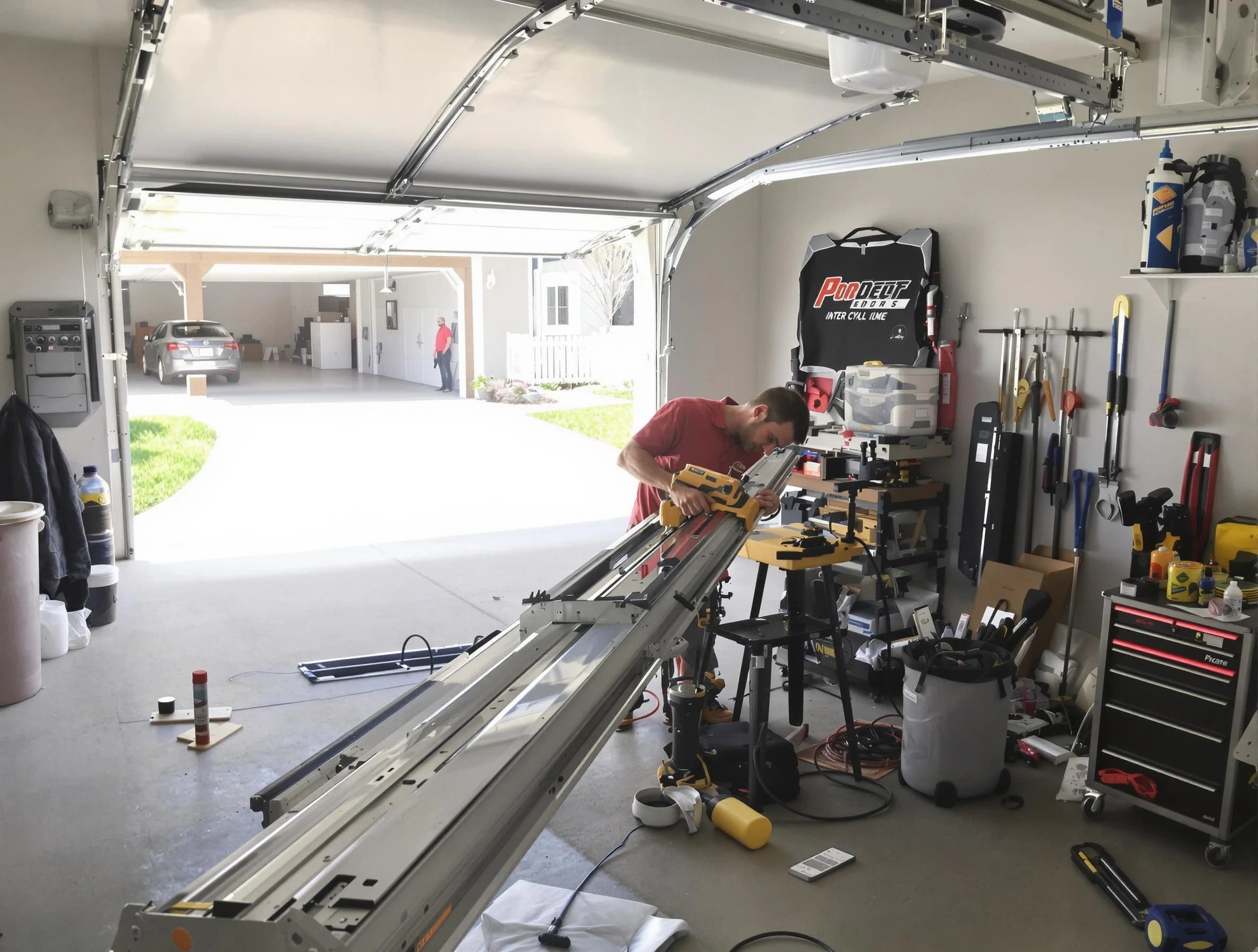 Castle Pines Village Garage Door Repair expert performing track repair in Castle Pines Village