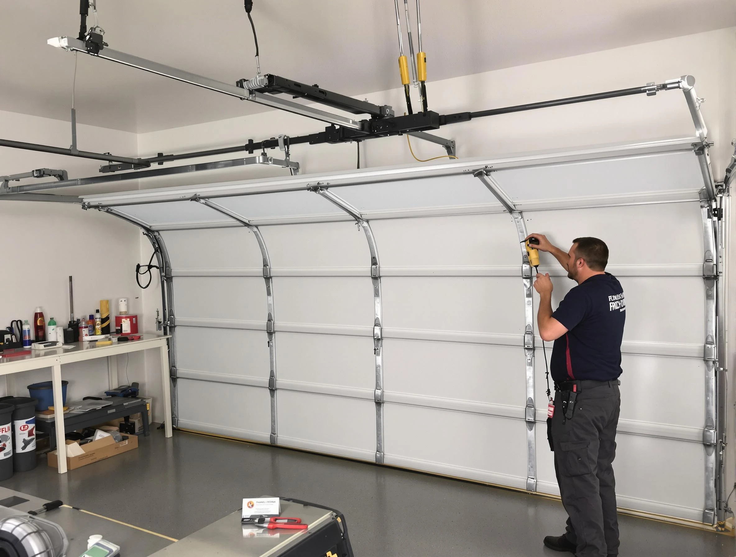 Castle Pines Village Garage Door Repair certified technician performing overhead door system repair in Castle Pines Village